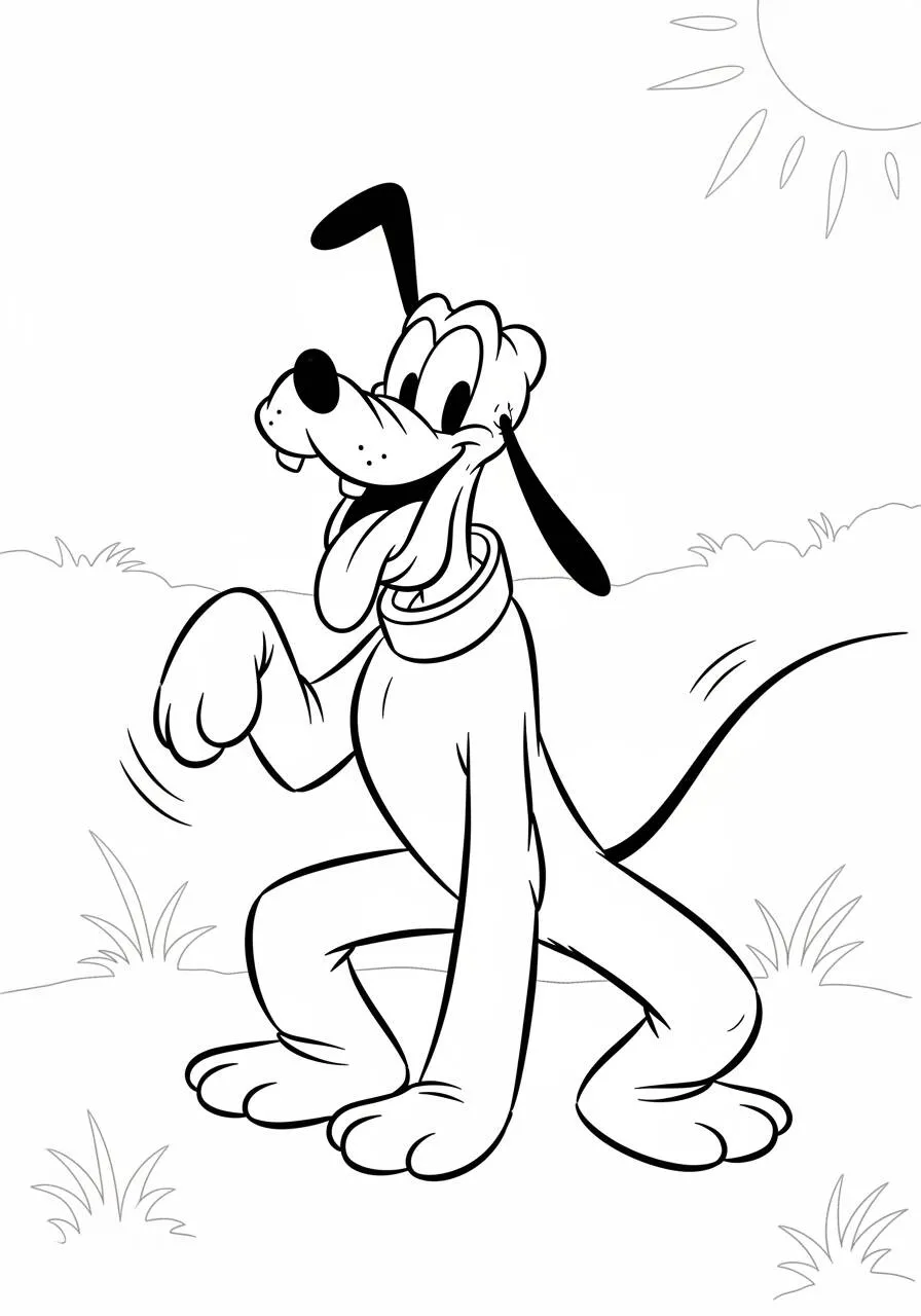 disney Plutón Jugando Para Colorear