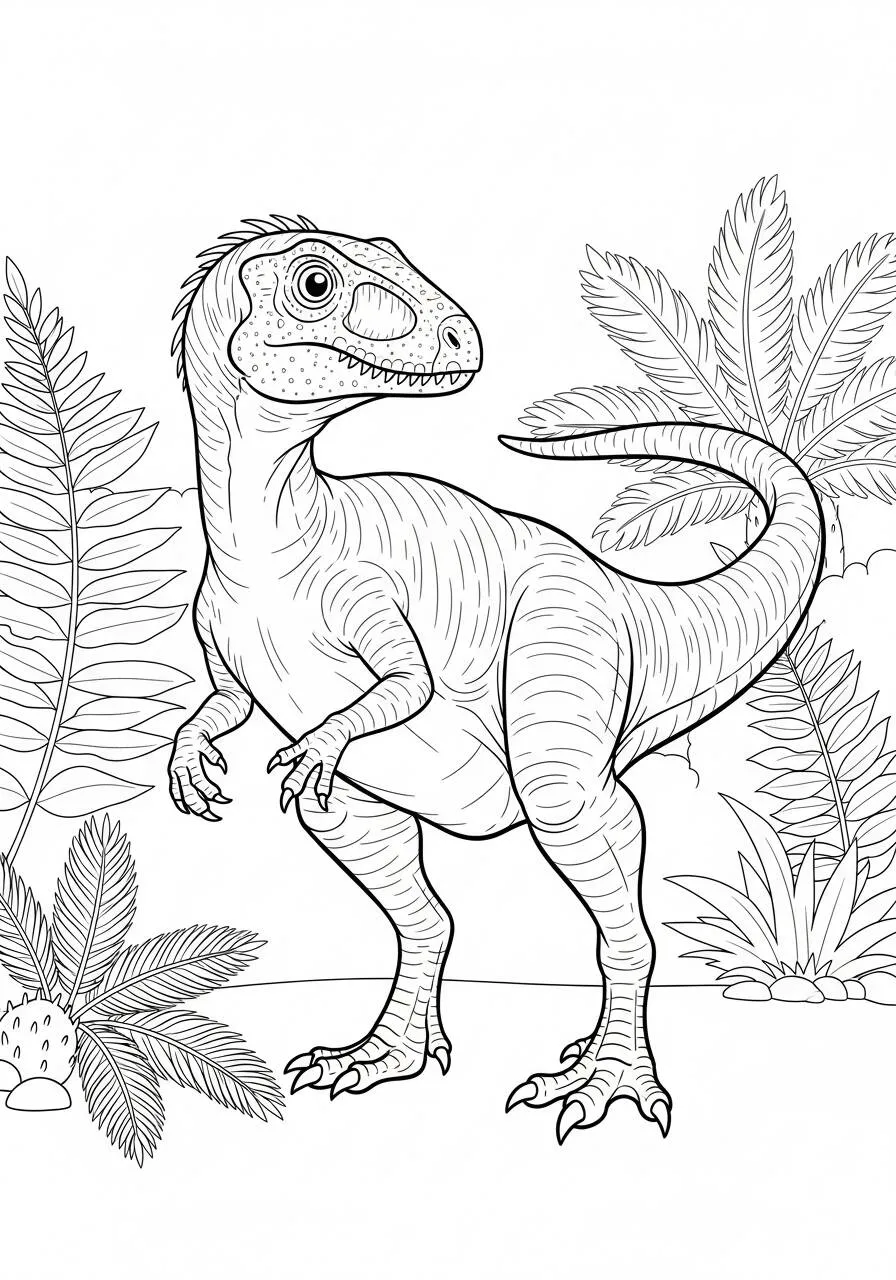 Pagina da colorare del dinosauro Utahraptor