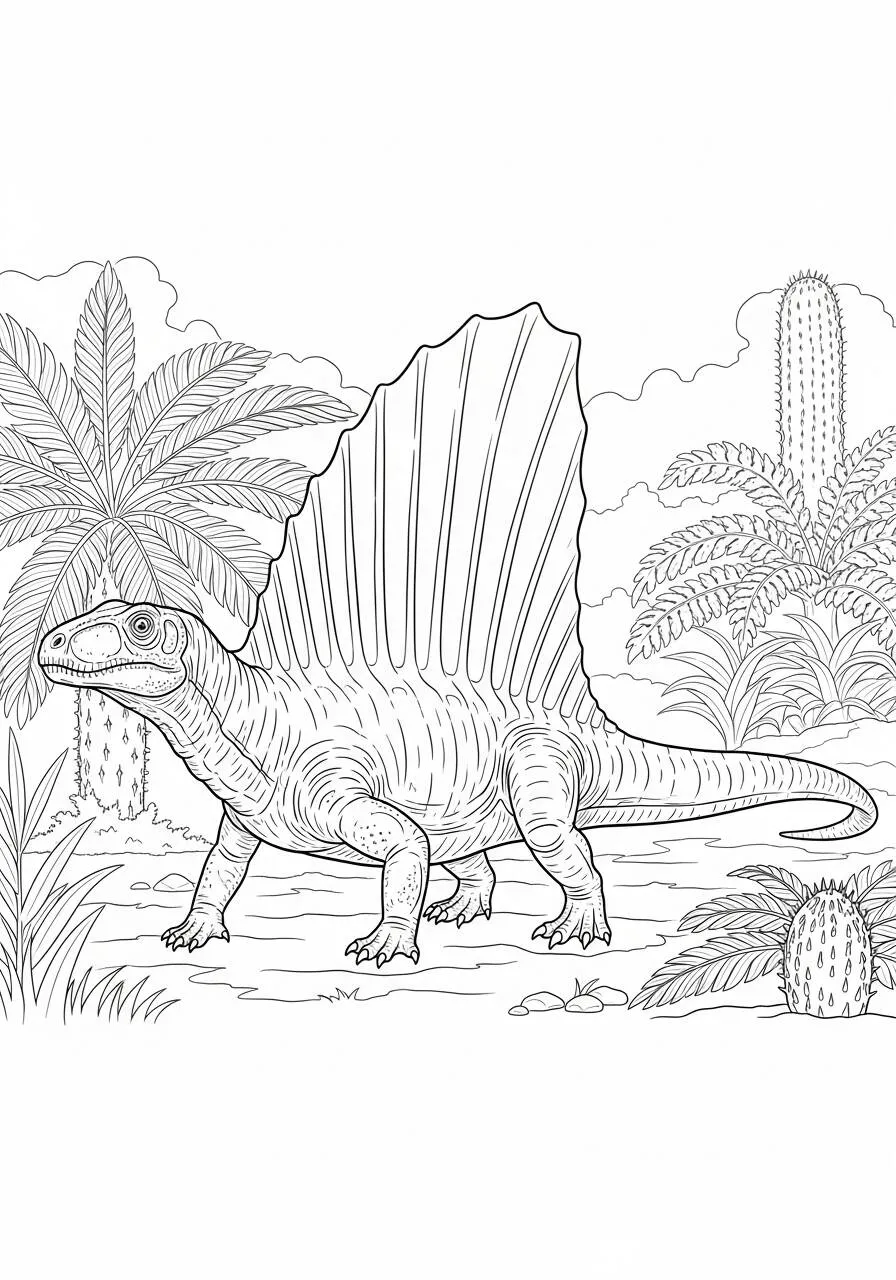 Pagina da colorare del dinosauro Spinosaurus
