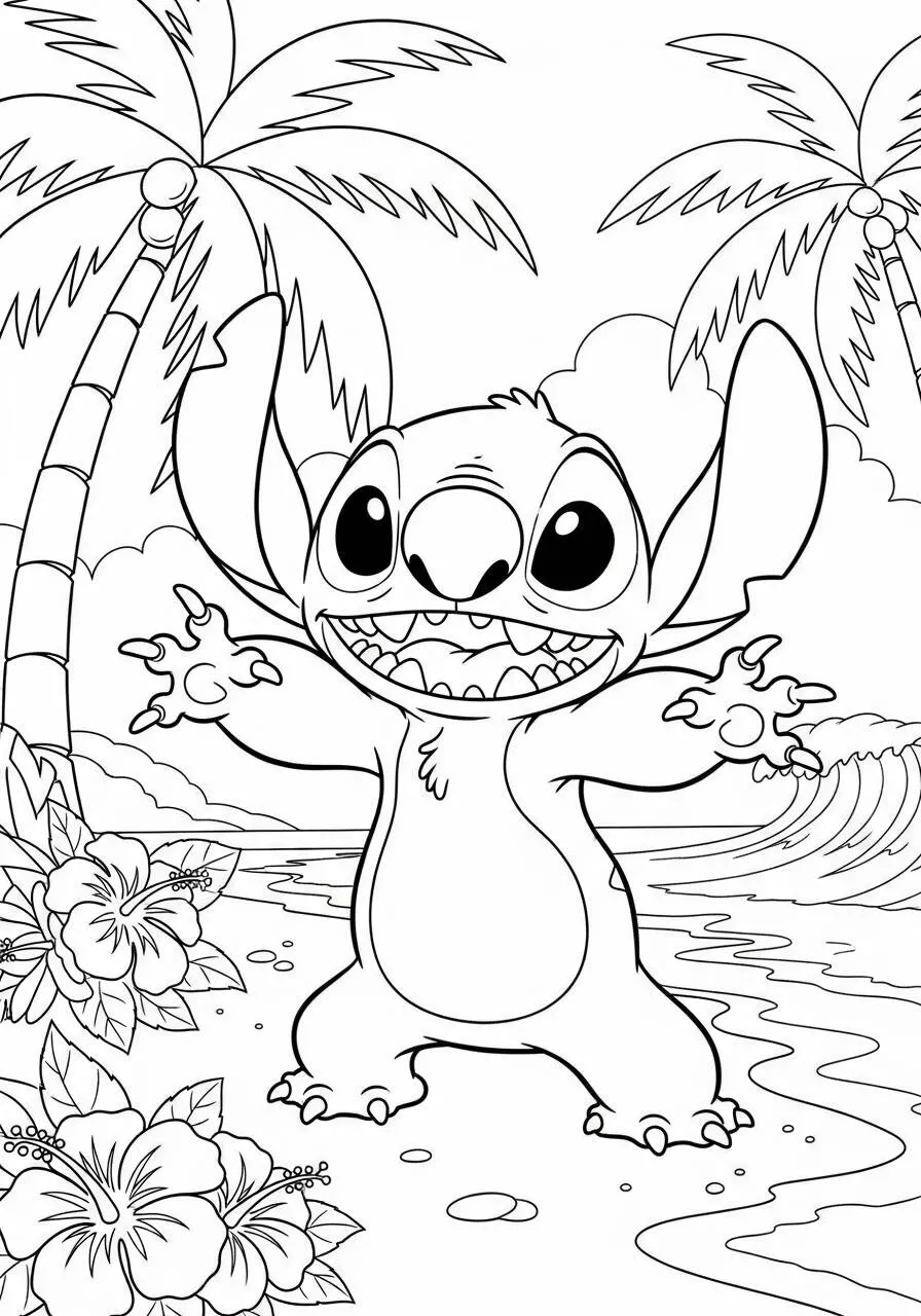 Dibujo para colorear de disney Puntada Playa
