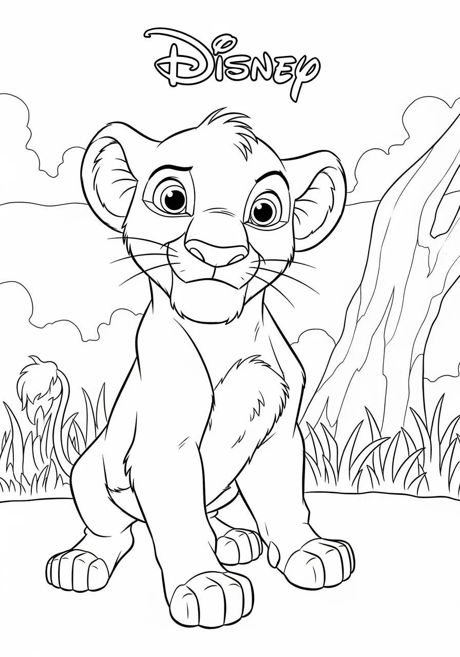 Dibujo para colorear de Simba Disney