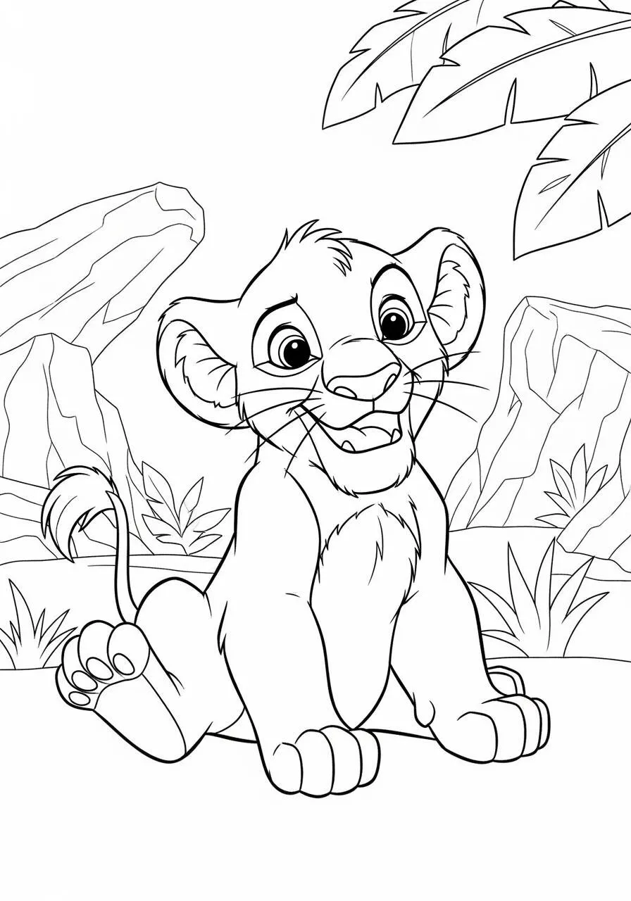 Dibujo para colorear de Simba Disney