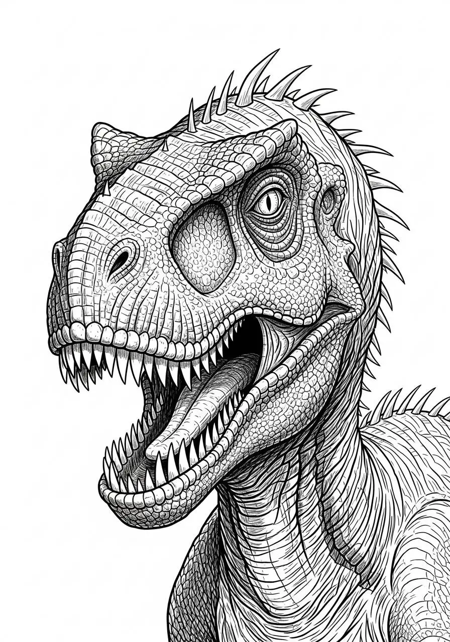 Pagina da colorare del dinosauro T Rex