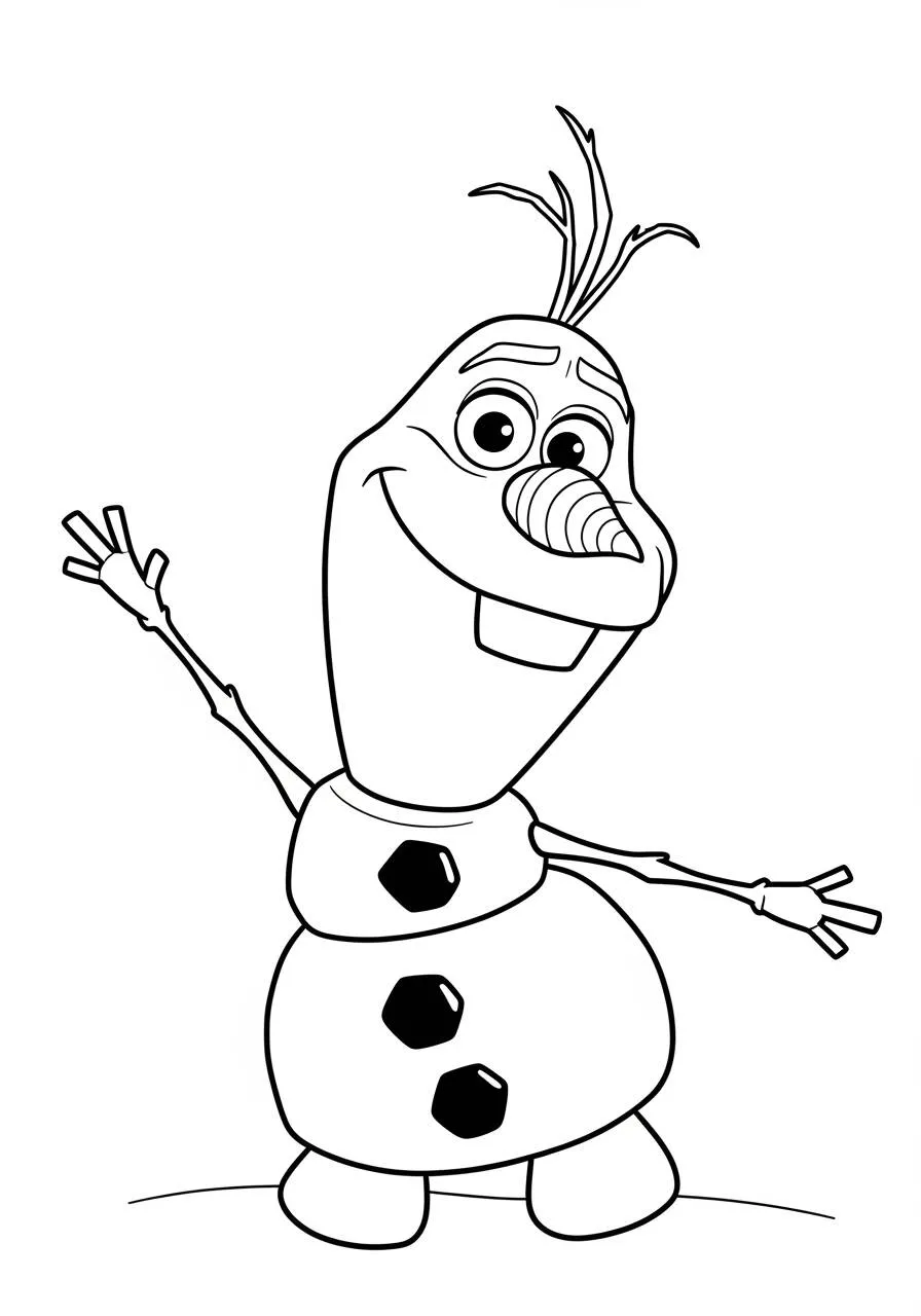 Olaf agitando Disney para colorear