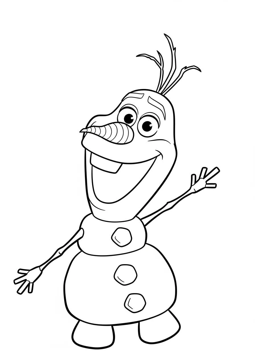 Disney Olaf Sonriendo Para Colorear