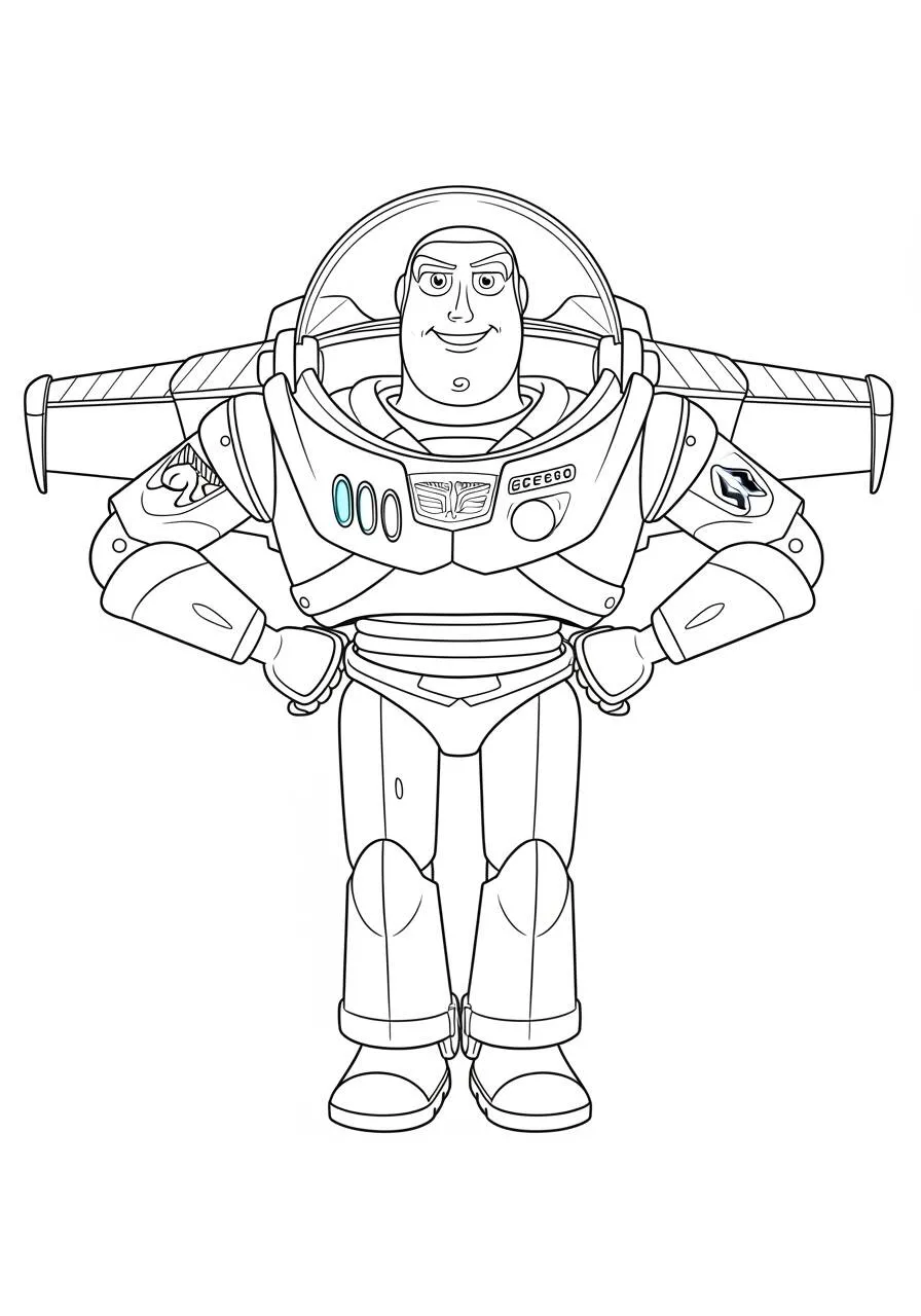Dibujo de Buzz Lightyear Disney listo para colorear