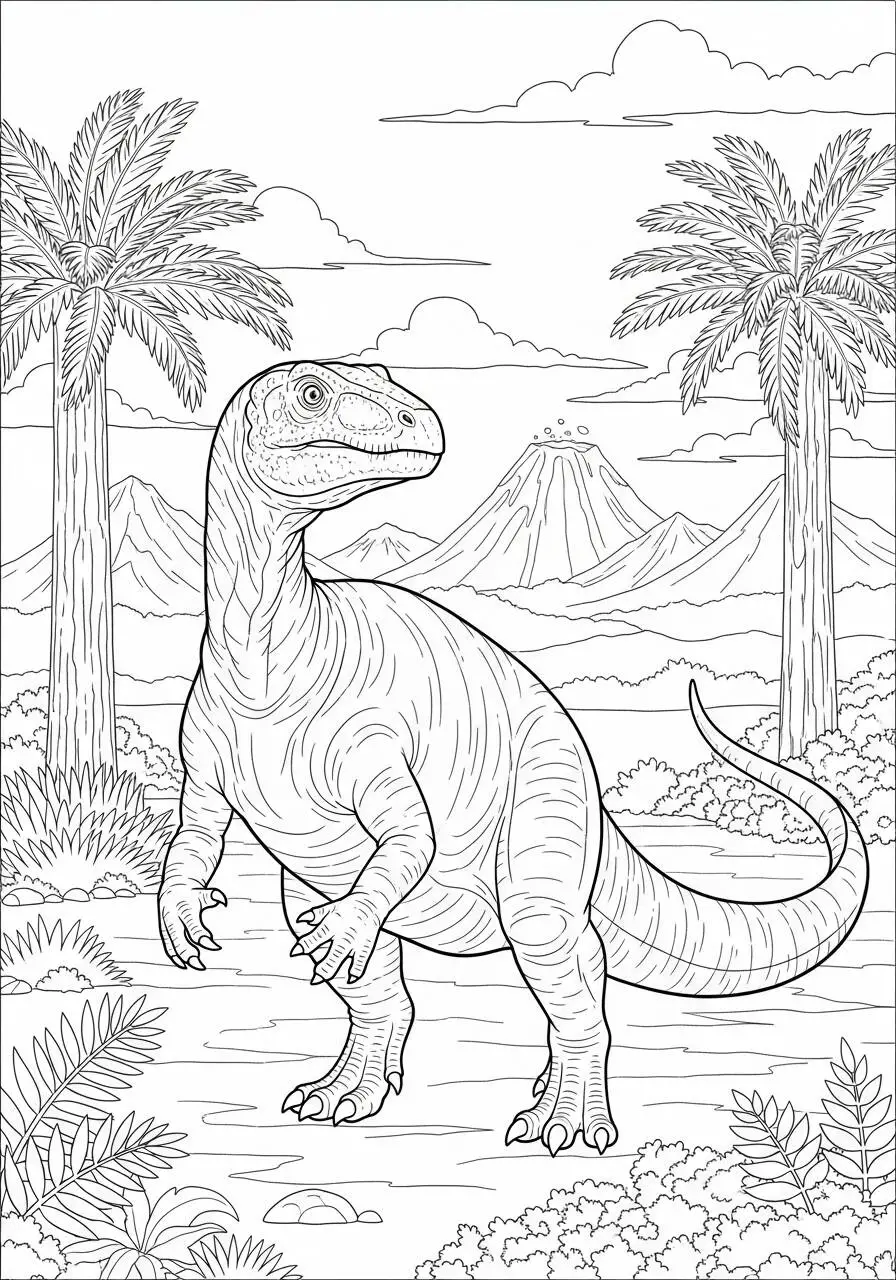 Dinosaurio Iguanodon Dibujo para colorear