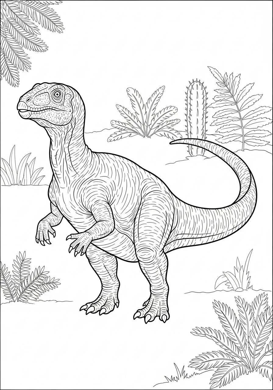 Dinosaurio Iguanodon Página Para Colorear