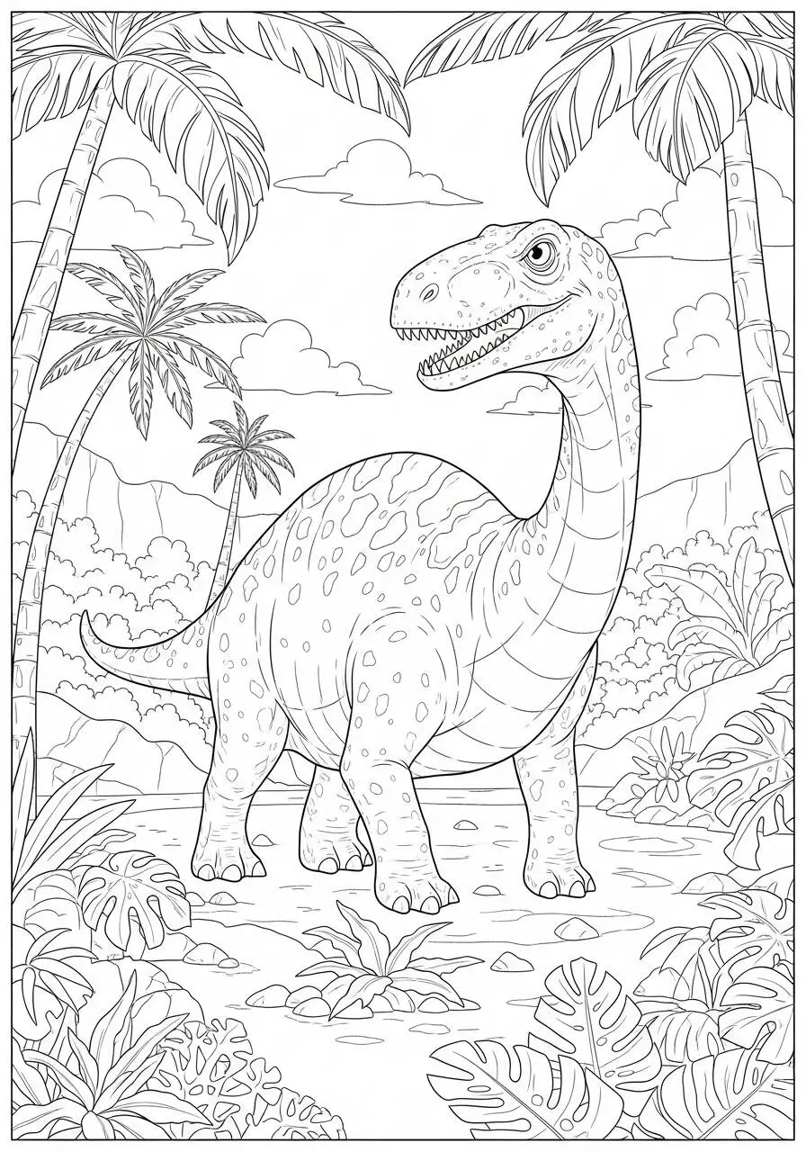 Dinosaurio Apatosaurio Página Para Colorear