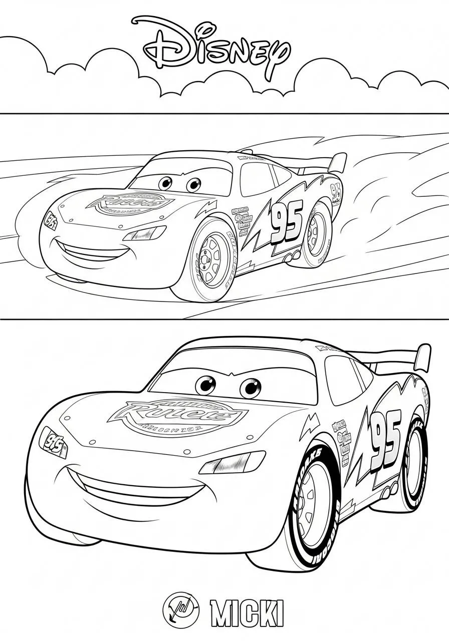 Dibujo para colorear de Rayo McQueen de Disney