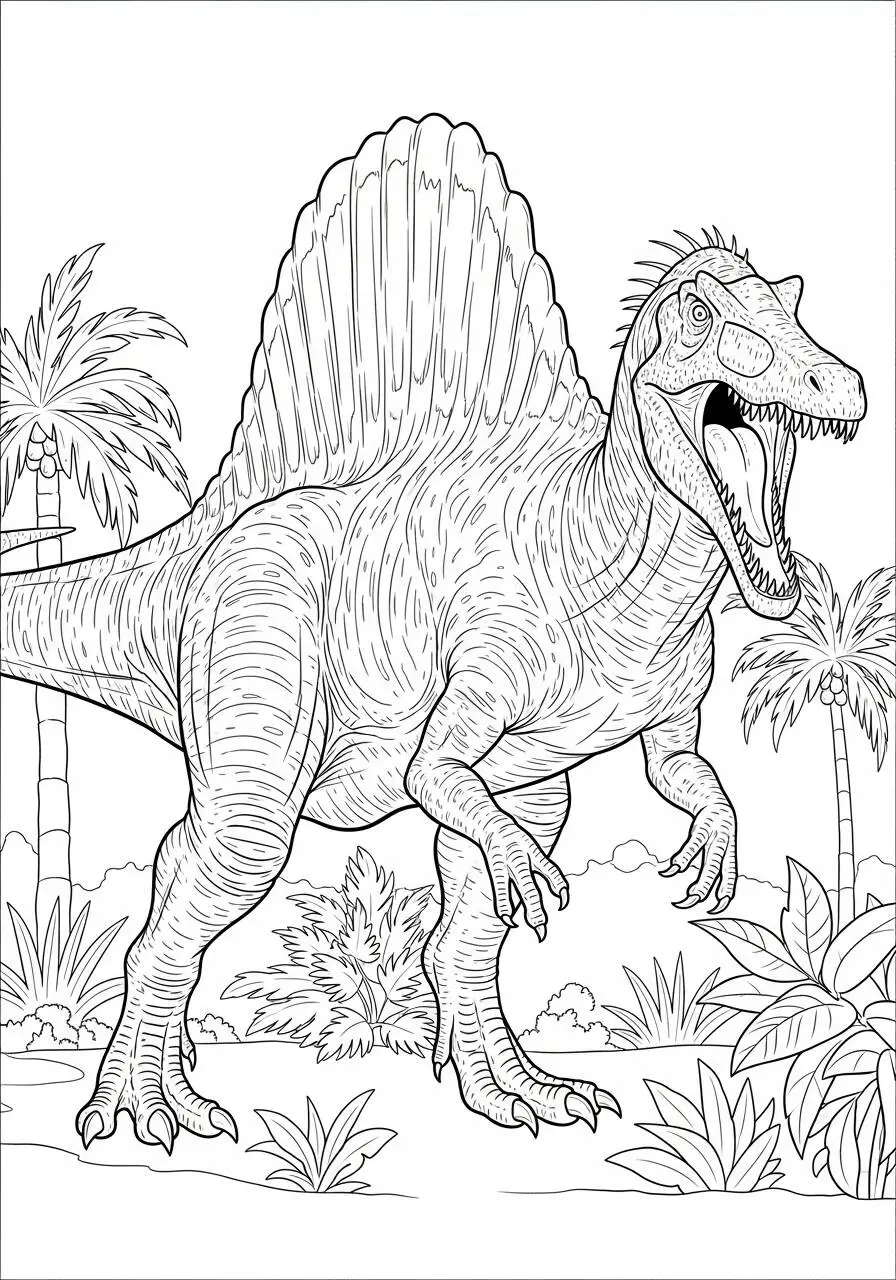 Dinosaurio Spinosaurus Página Para Colorear