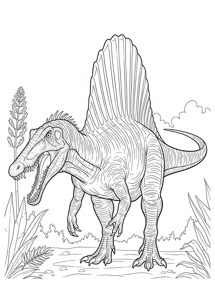 Dinosaurio Spinosaurus Página Para Colorear