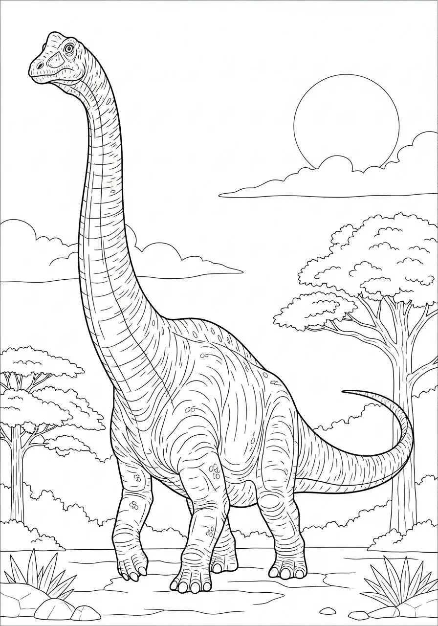 Dinosaurio Braquiosaurio Página Para Colorear