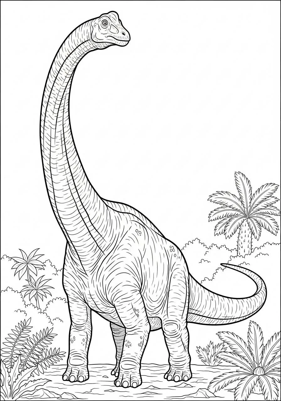 Dinosaurio Braquiosaurio Página Para Colorear
