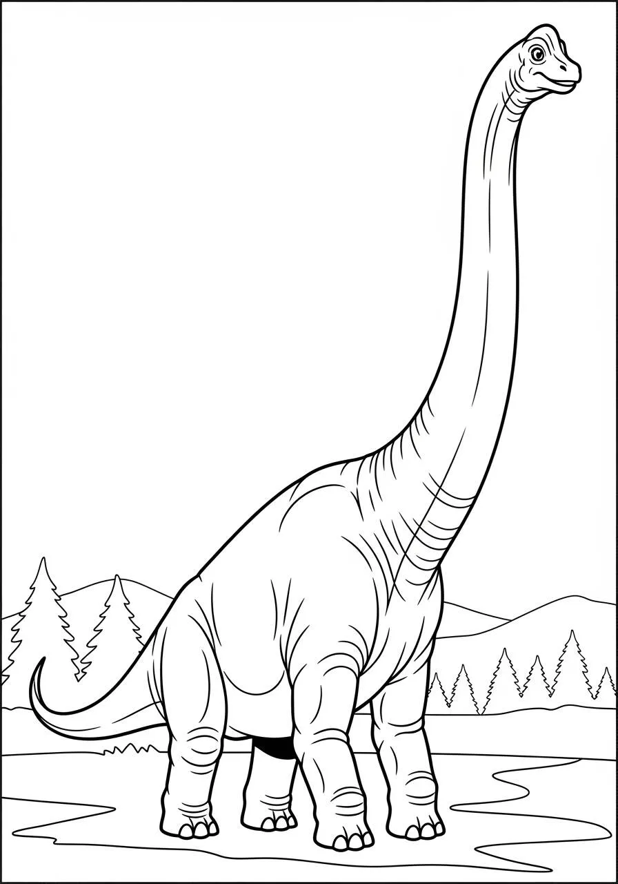 Dinosaurio Brontosaurio Página Para Colorear