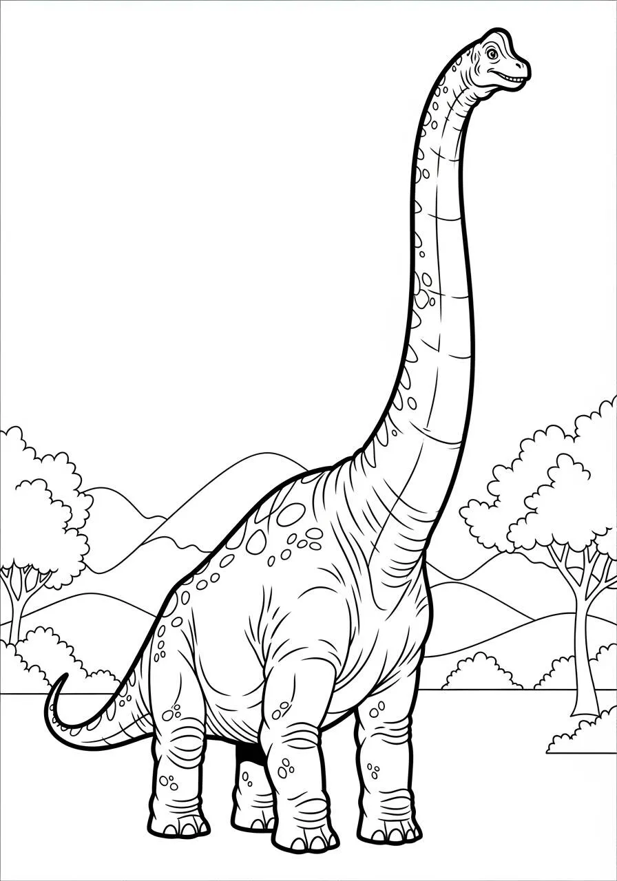 Dinosaurio Braquiosaurio Página Para Colorear