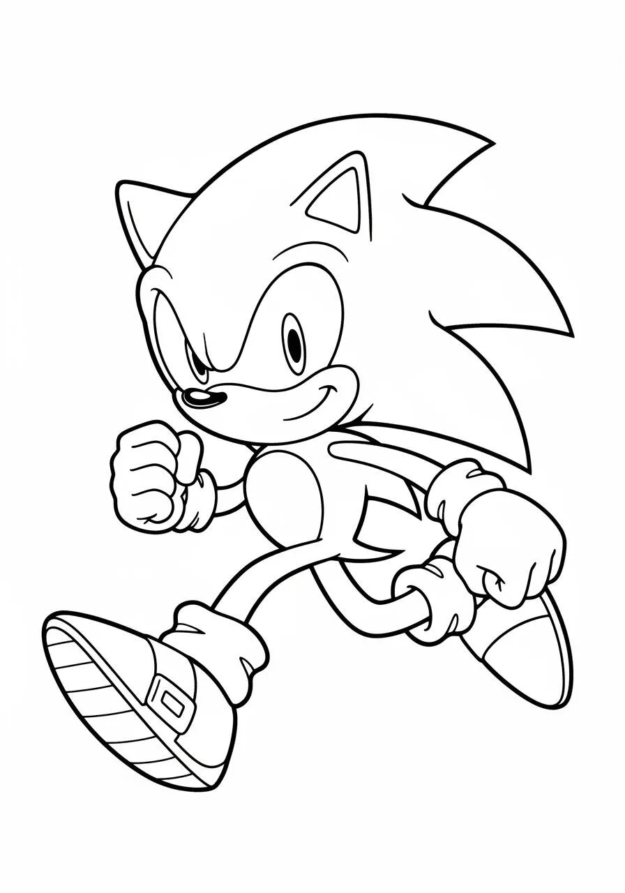 Sonic Running Coloring Page