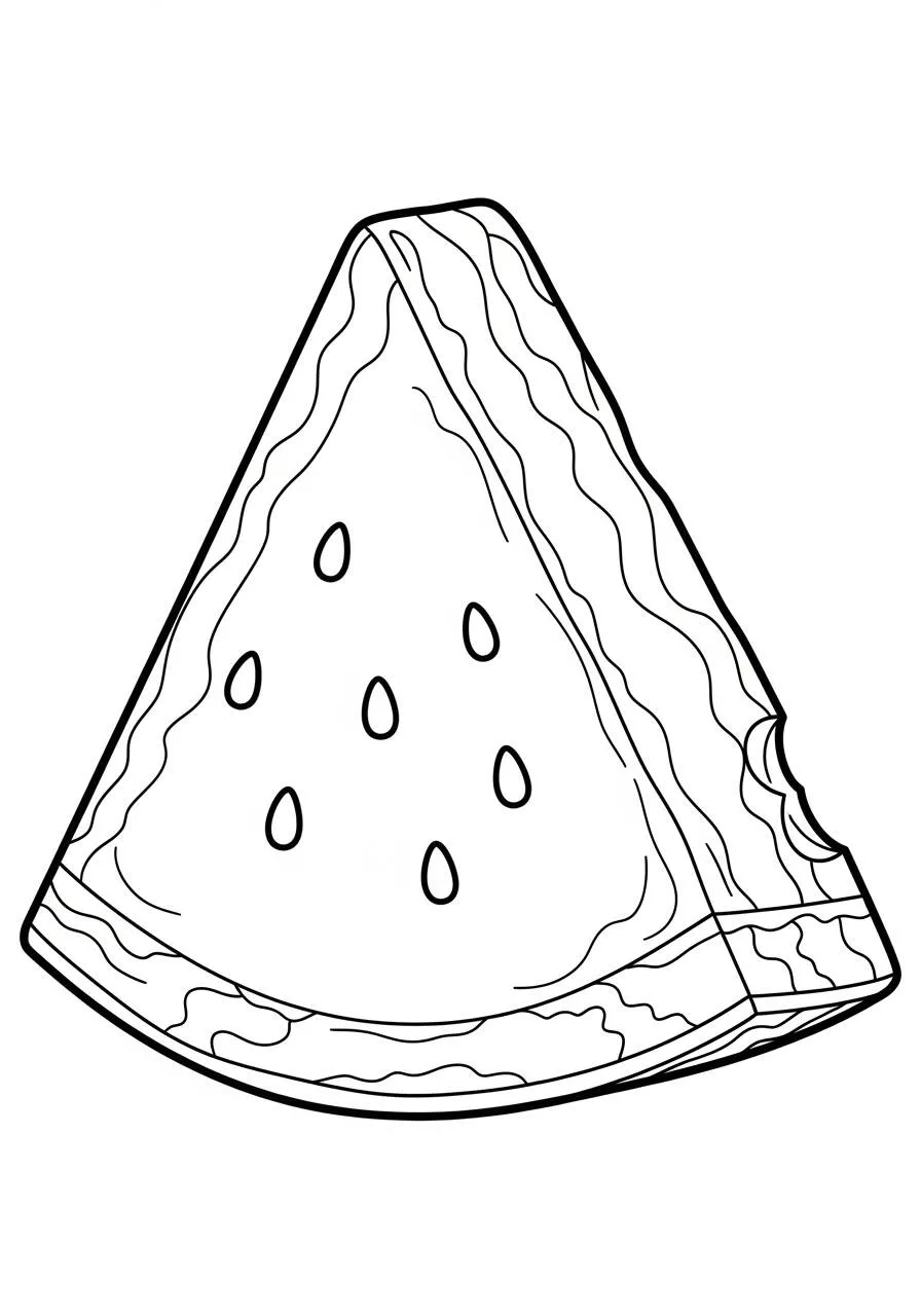 Coloriage d'été avec une tranche de pastèque