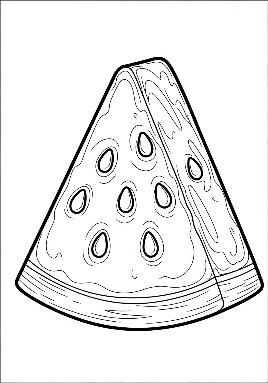 Coloriage d'été avec une tranche de pastèque