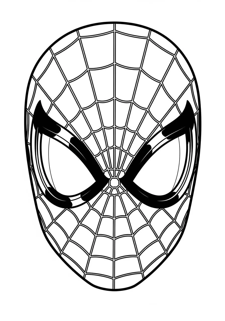 Desenho de Cabeça do Homem Aranha para Colorir