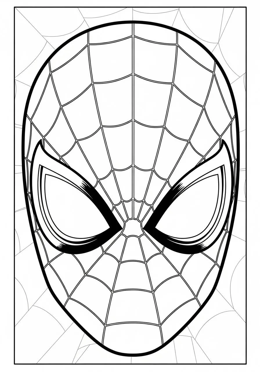Desenho de Cabeça do Homem Aranha para Colorir