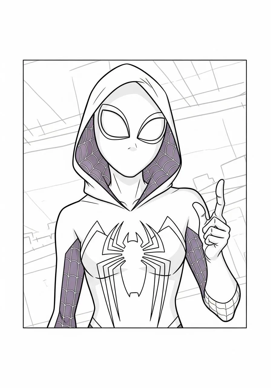 Desenho de Homem Aranha Mulher Aranha para Colorir