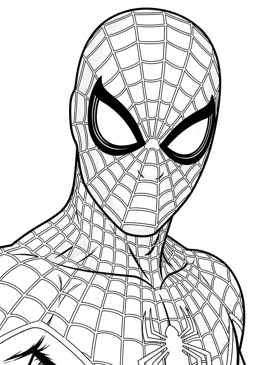 Desenho de Homem Aranha para Colorir   Peter Parker em Detalhes