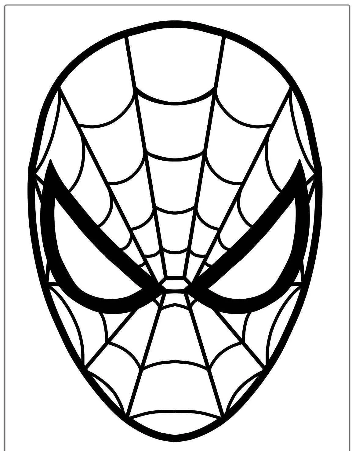 Desenho de Cabeça do Homem Aranha para Colorir