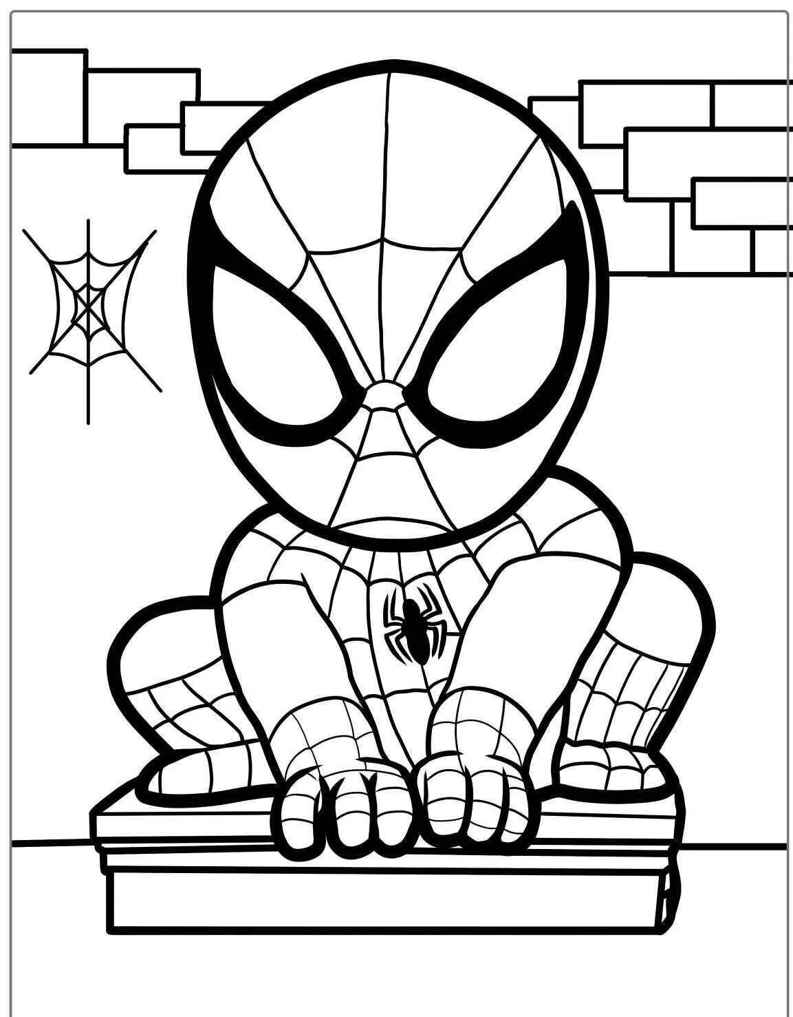 Desenho de Homem Aranha Cartoon para Colorir
