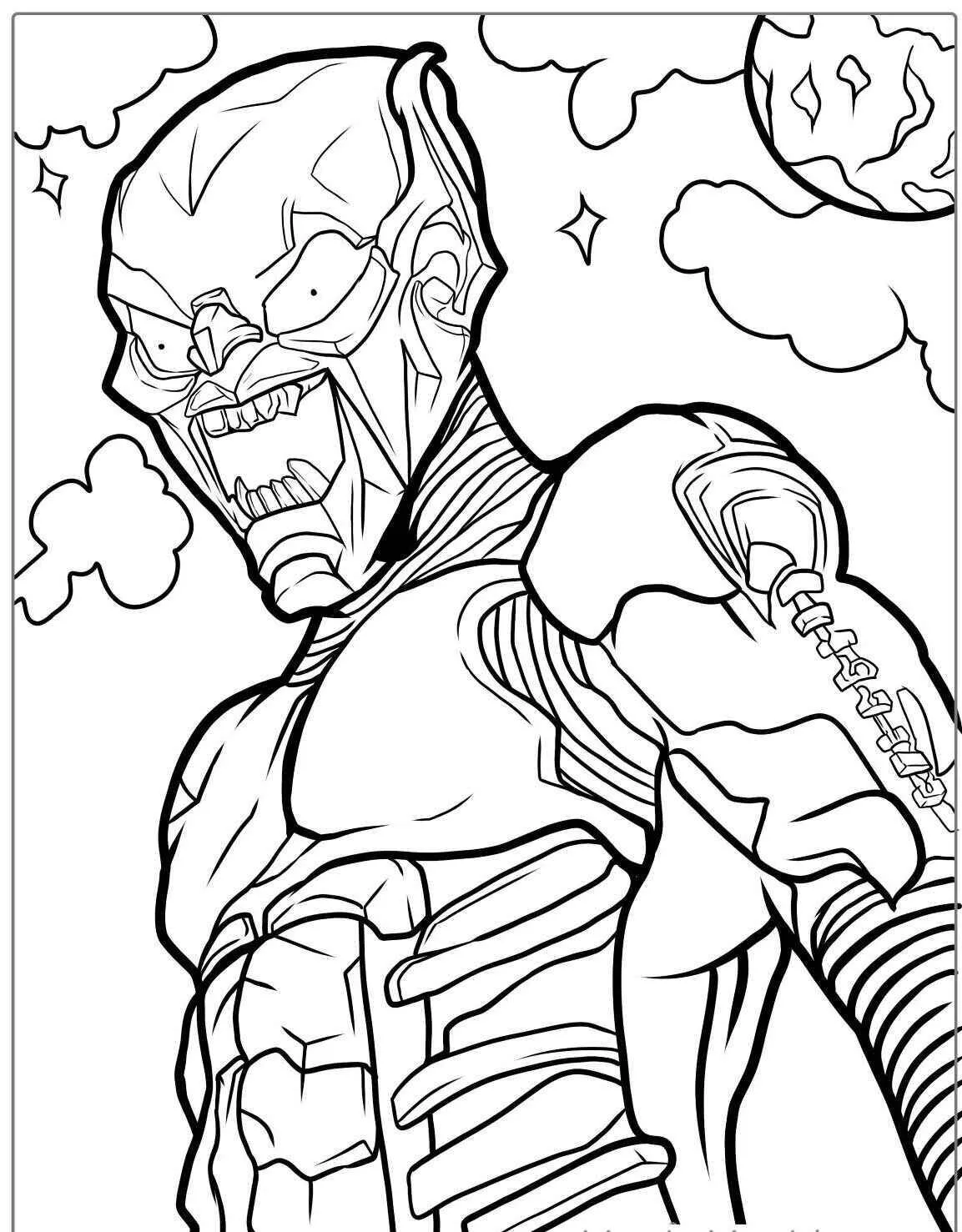 Desenho de Homem Aranha enfrentando o Duende Verde para Colorir