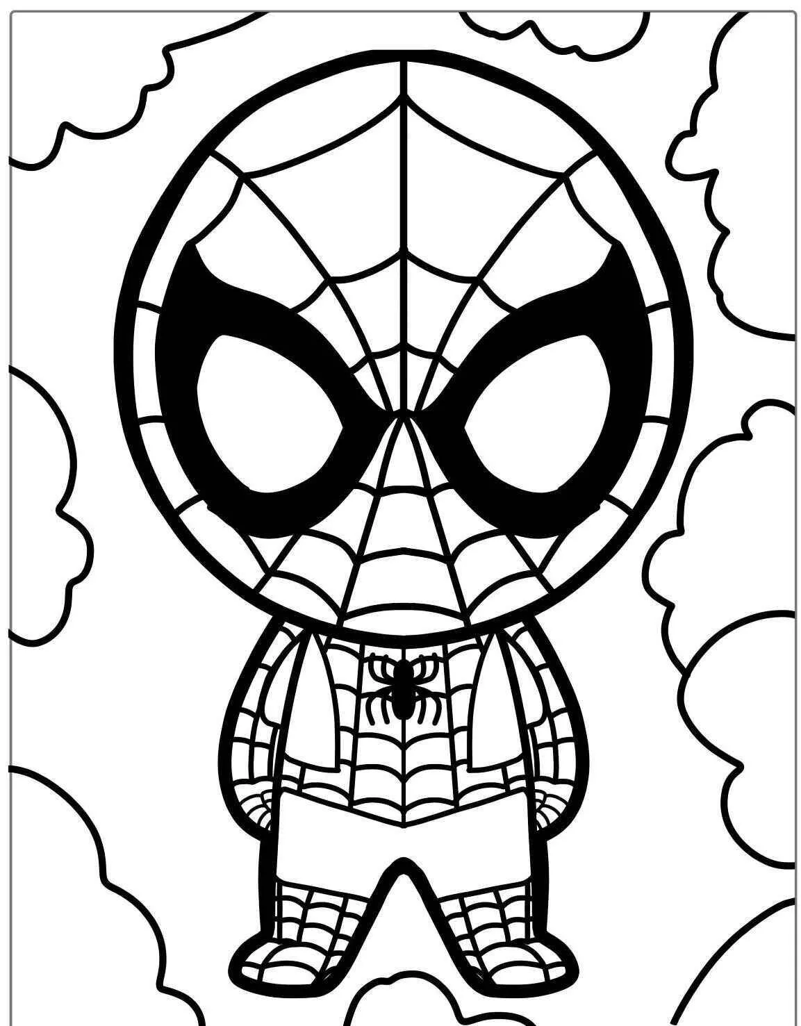 Desenho de Homem Aranha Estilizado para Colorir