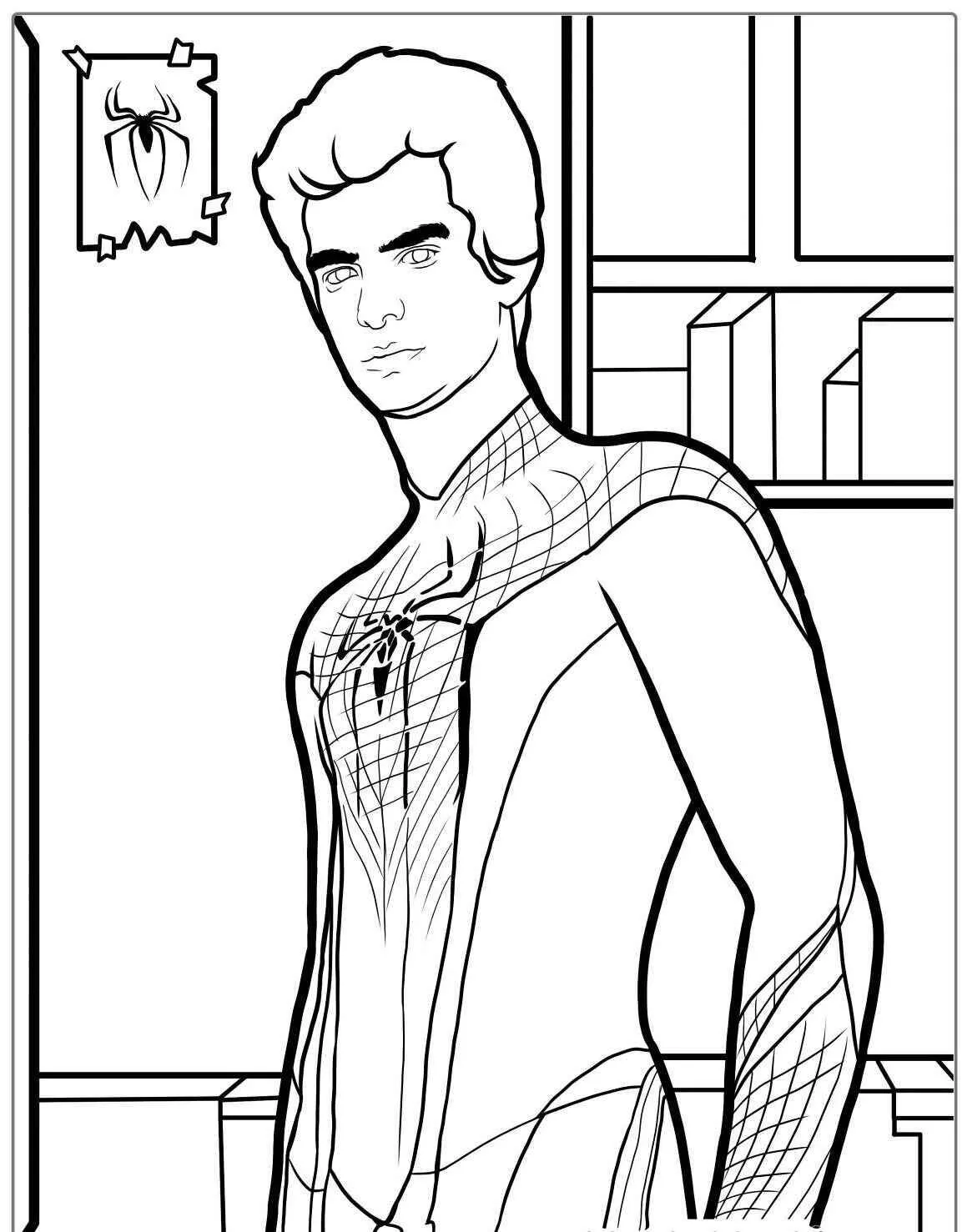 Desenho de Homem Aranha Andrew Garfield para Colorir