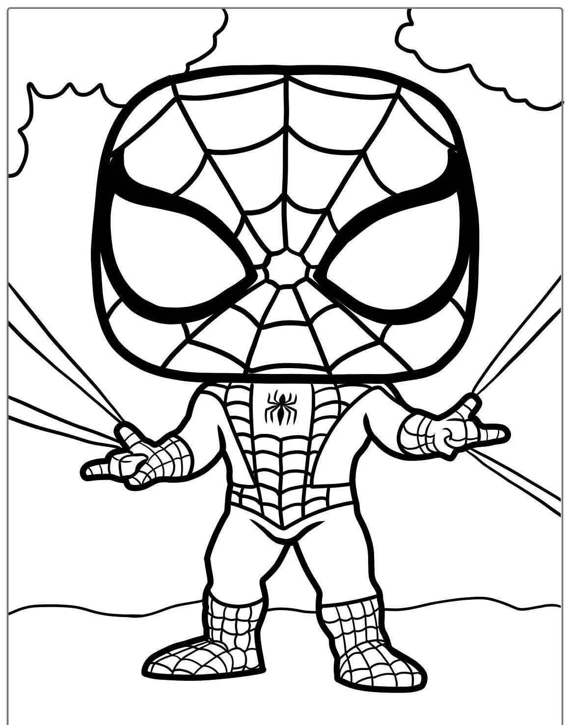 Desenho de Homem Aranha Funko Pop para Colorir