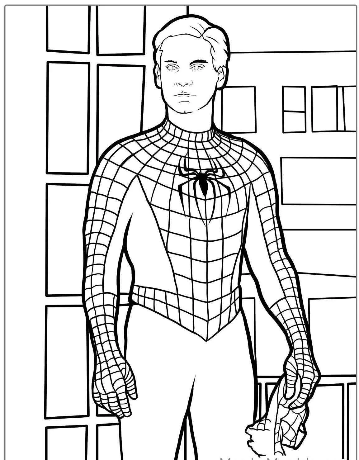 Desenho de Homem Aranha Peter Parker para Colorir