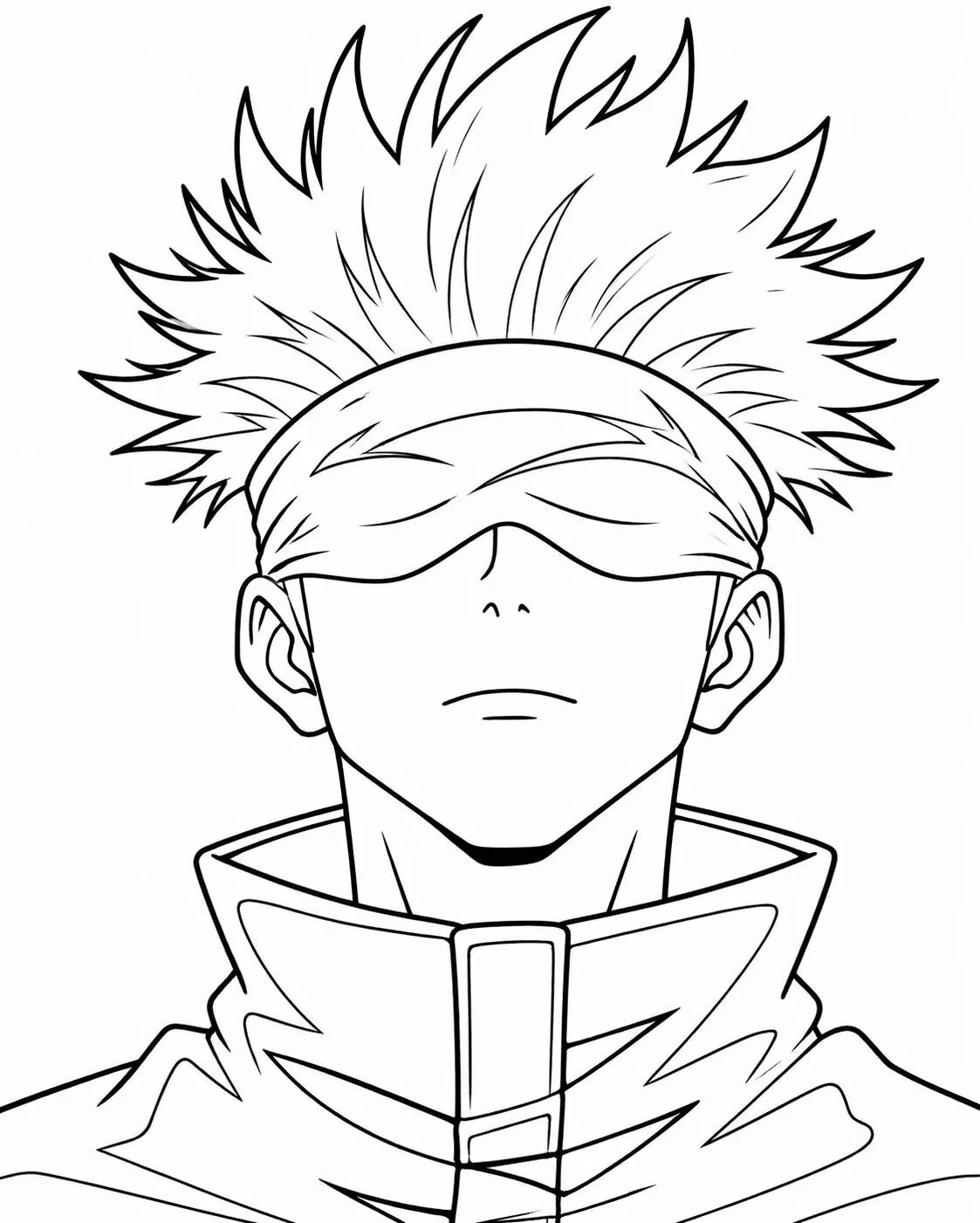 satoru gojo con los ojos vendados Página para colorear