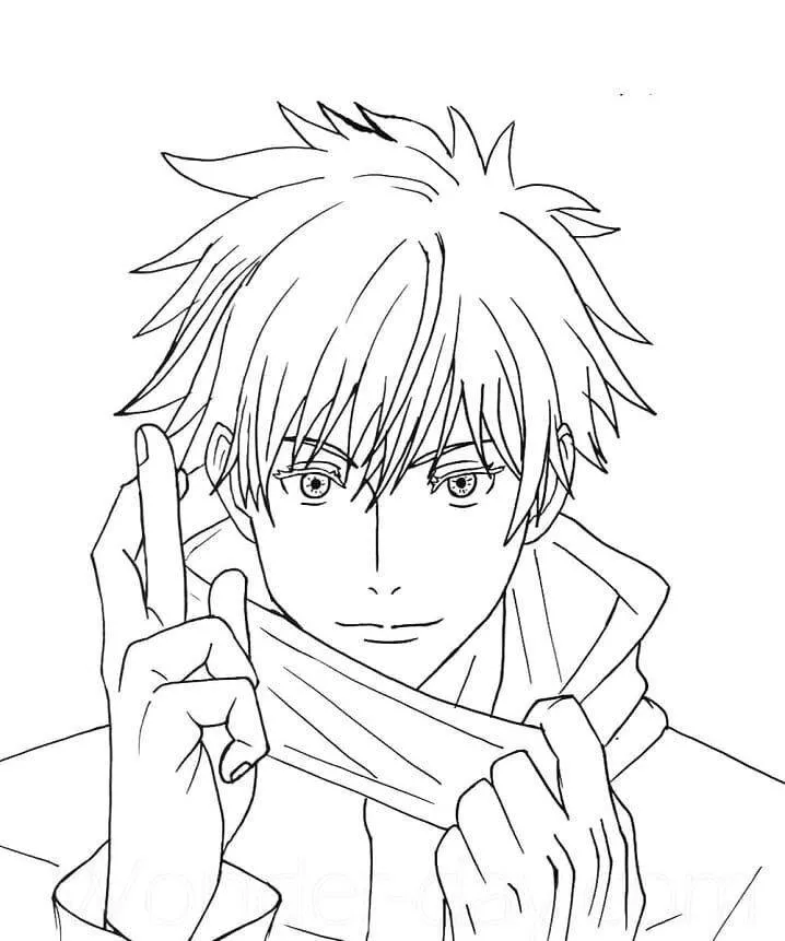 satoru gojo Poniéndose a la venta Página para colorear
