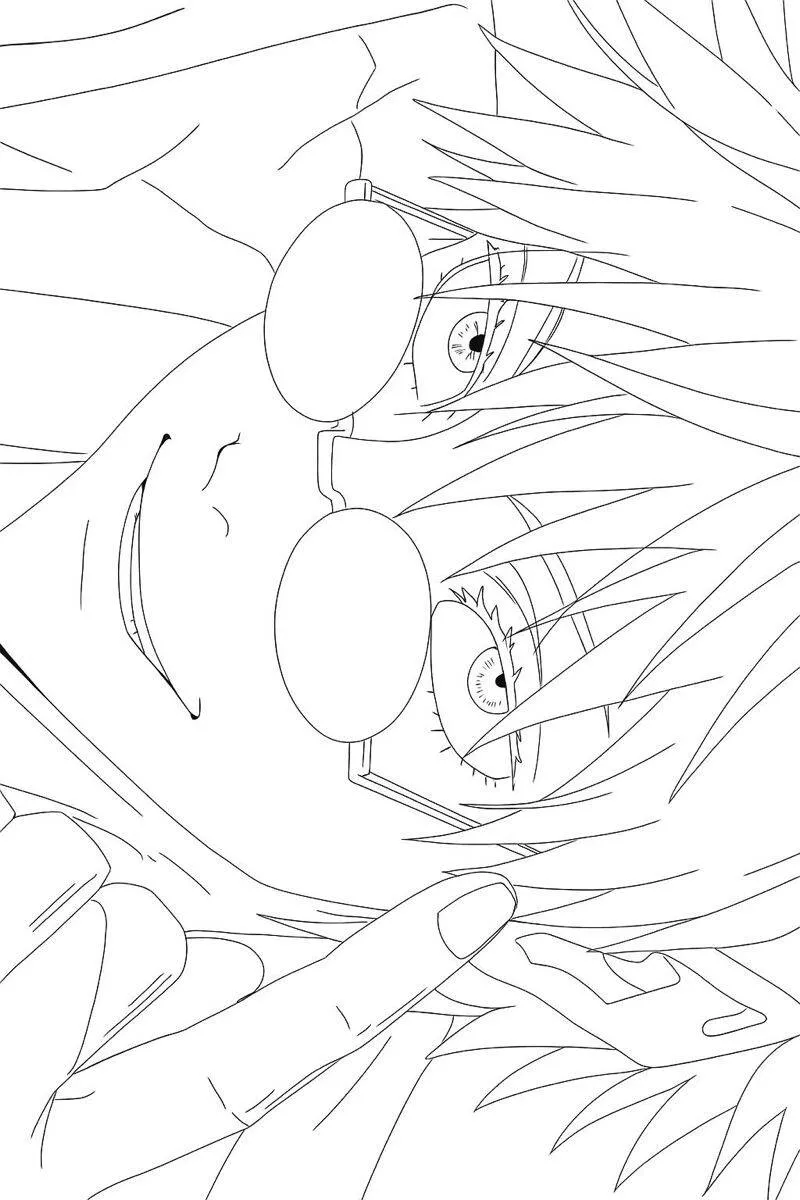 satoru gojo con gafas Página para colorear