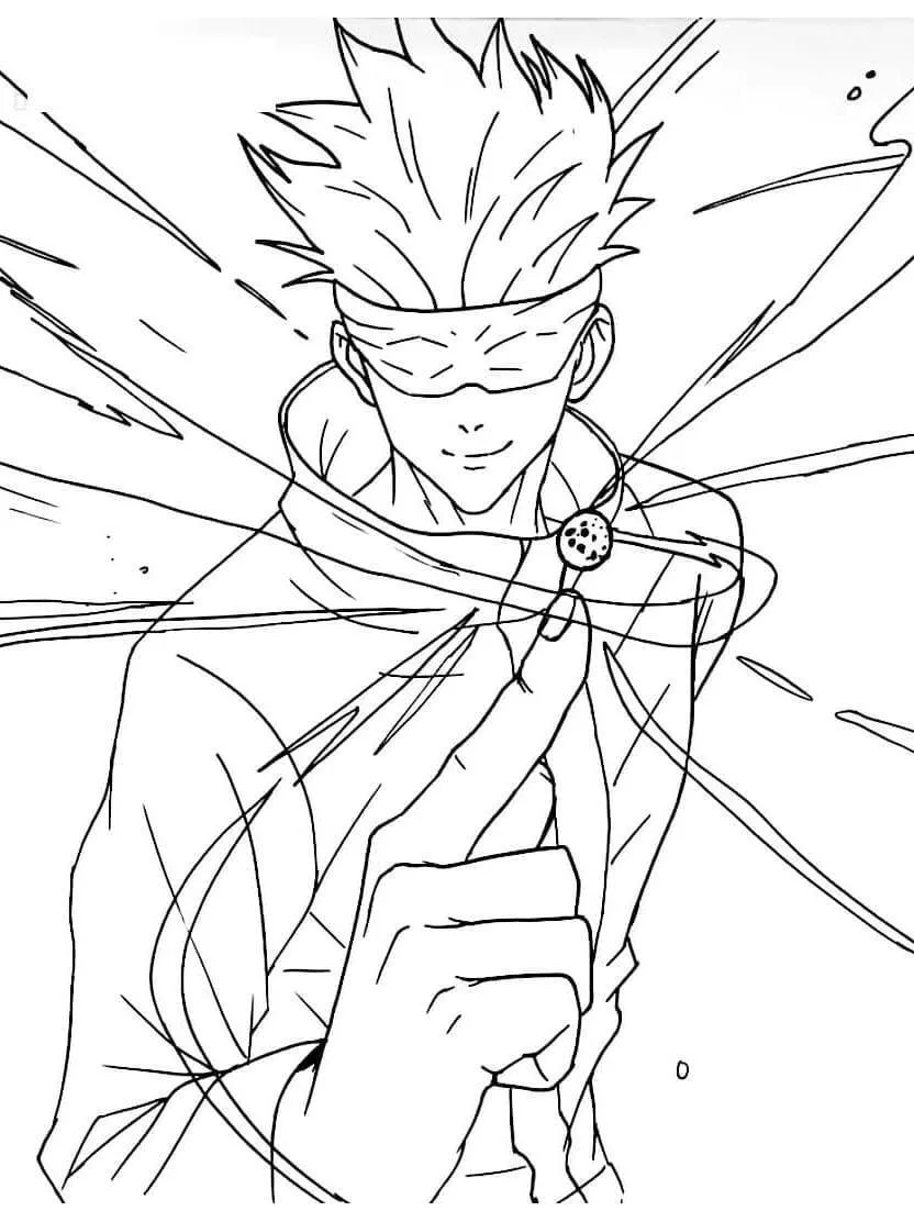 satoru gojo Usando Poderes Página Para Colorear