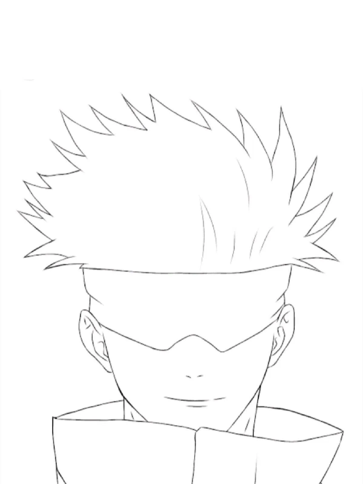 satoru gojo con el pelo puntiagudo para colorear