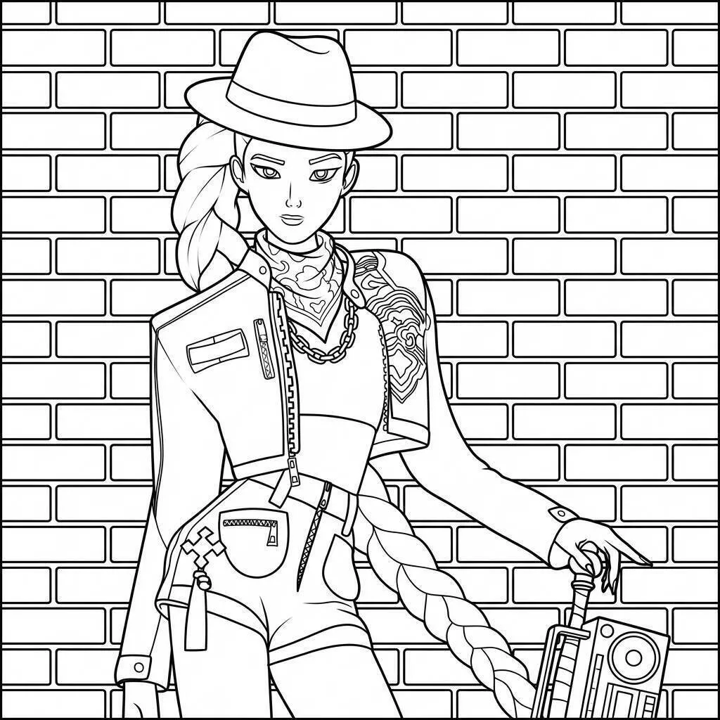 Coloriage Roumi avec style urbain
