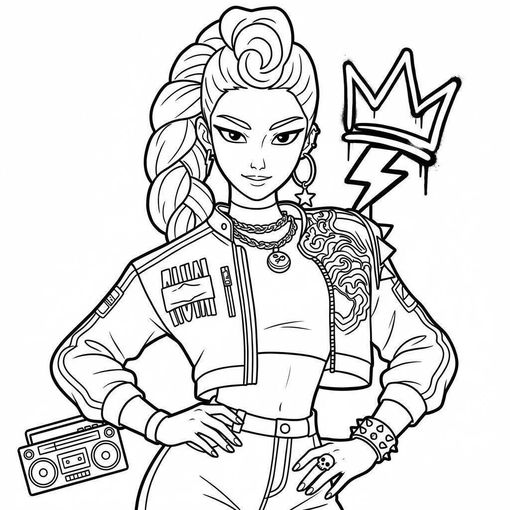 Coloriage Roumi avec style rétro