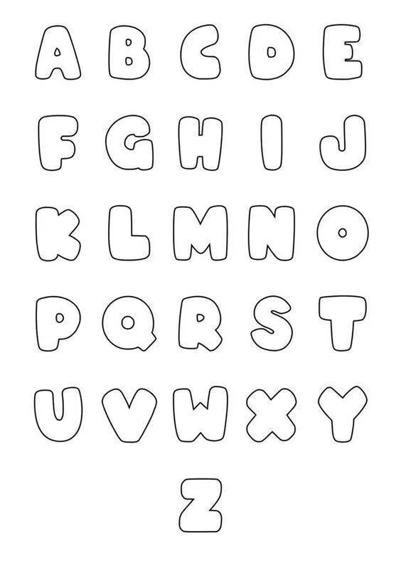 Alfabeto Completo Estilo Divertido de A a Z para imprimir e Colorir
