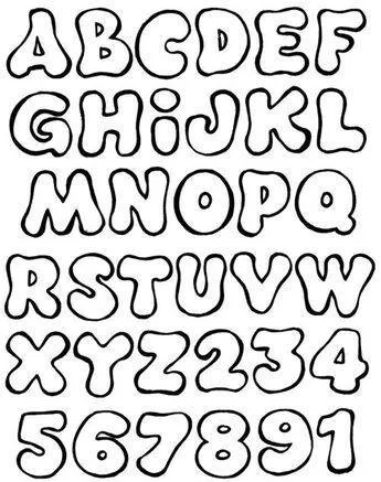 Alfabeto Completo Estilo Divertido de A a Z para imprimir e Colorir
