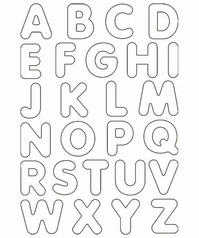 Completa el estilo divertido del alfabeto de la A a la Z para imprimir y colorear.