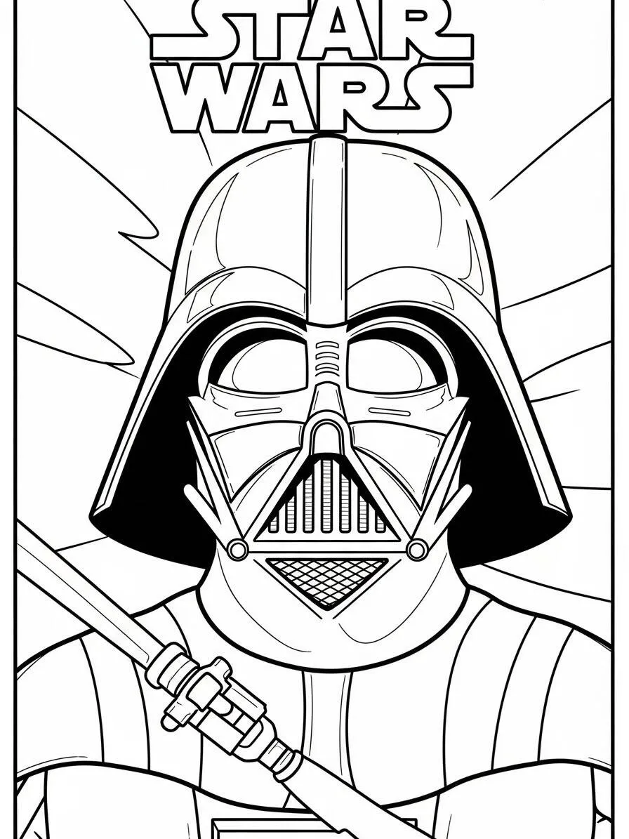 Dibujo de guerra de las galaxias Darth Vader para colorear