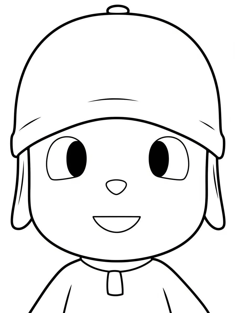 Pocoyo mit Mütze Malvorlage