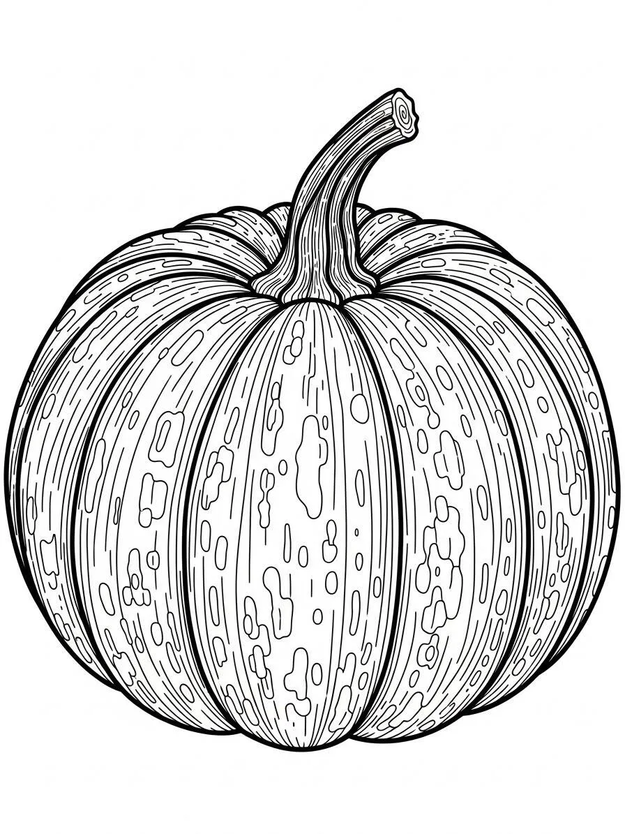 Página para colorear de calabaza realista