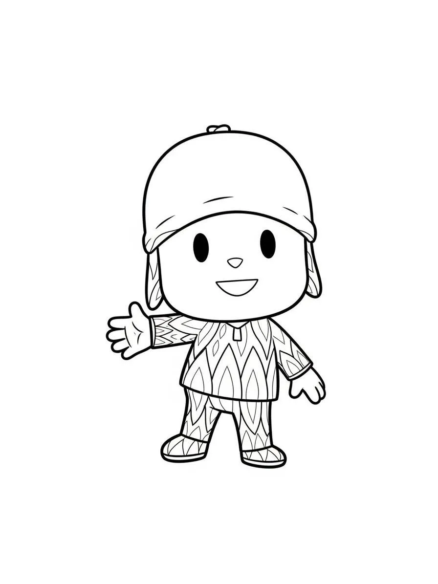 Dibujo de Pocoyó con ropa de colores para colorear
