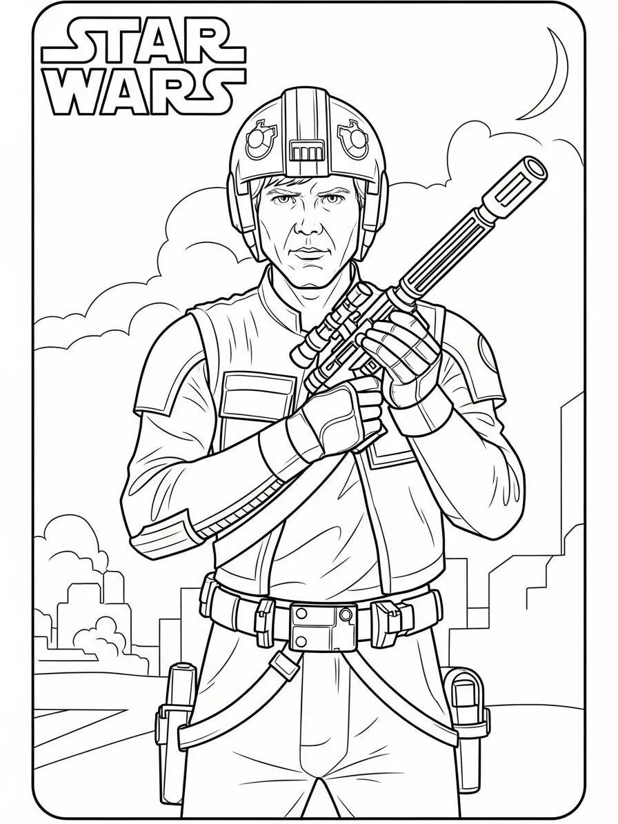 Desenho de Personagem de Star Wars para Colorir