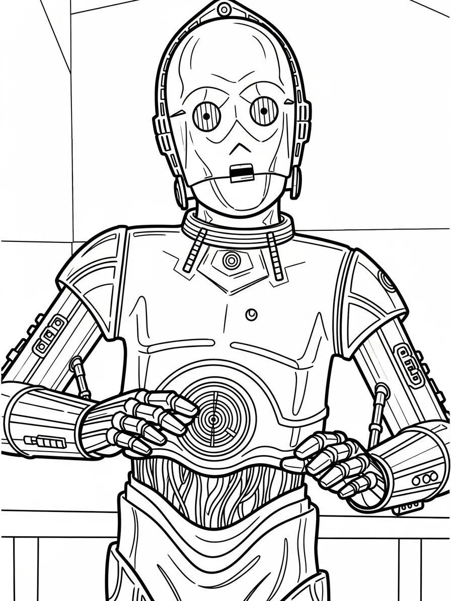 Dibujo para colorear de guerra de las galaxias C 3PO
